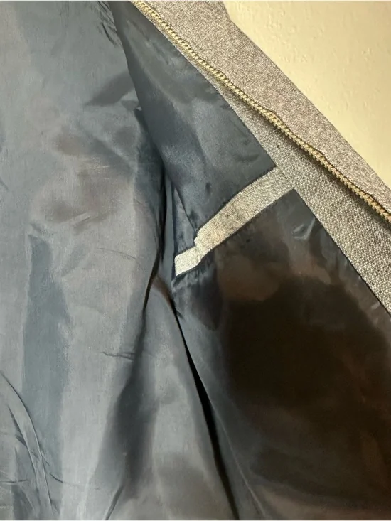 GOLDEN BEAR BY J.CREW Men’s Medium Grey Blue Bomber Jacket Raglan Sleeves - Picture 8 of 10